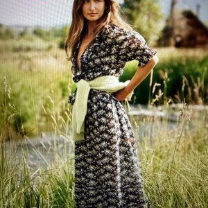 DOEN Sz S Marcie Skirt in Noir Rosier Floral Print